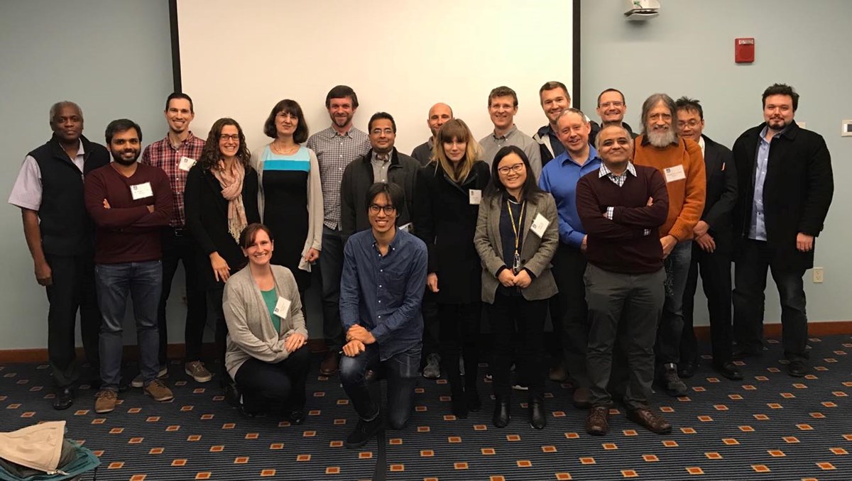 This is a photo of the first all-economics-department conference within the umass system. Economists had a group picture taken at the end of the conference.
