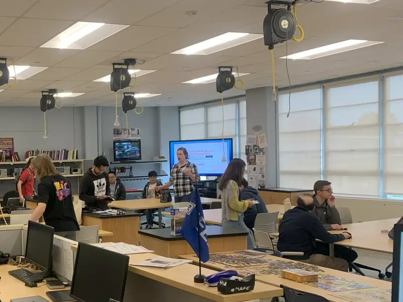 A presentation in the ECE Makerspace