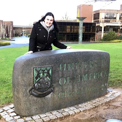 Student posing at University of Limerick sign. Follow this Spring 2018’s Office of Study Abroad & International Experiences Global Correspondent, Shaelyn Ahern, on her studies in Limerick, Ireland!  Shaelyn is a UMass Lowell History major studying this spring on a UMass Lowell partner-led study abroad program, AIFS in Limerick, Ireland at the University of Limerick.