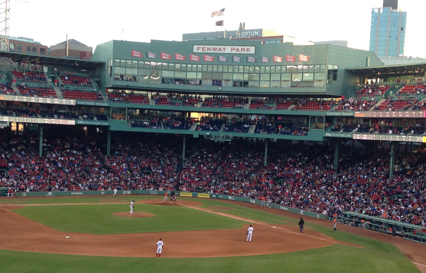 Fenway Park in Boston, Massachusetts during a Boston red Sox professional baseball game.
