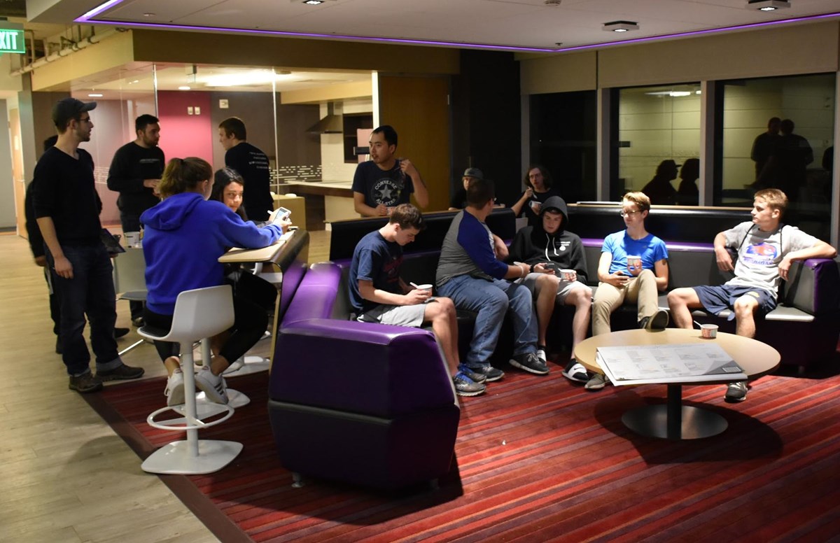 Students Sitting in Lounge