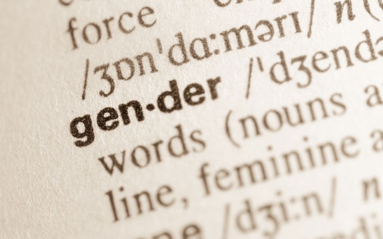 The word gender typed in a dictionary