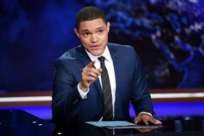Trevor Noah on the set of “The Daily Show.”