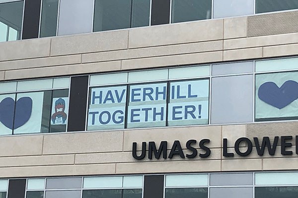 Windows of Haverhill iHub display messages of hope