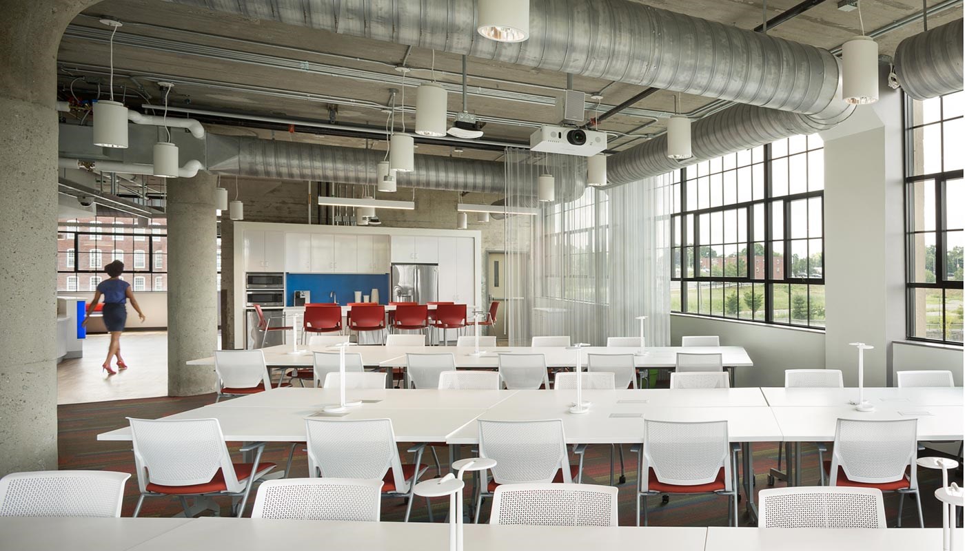 Shared space at Innovation Hub at UMass Lowell