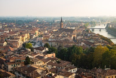 View from above of Verona, Italy