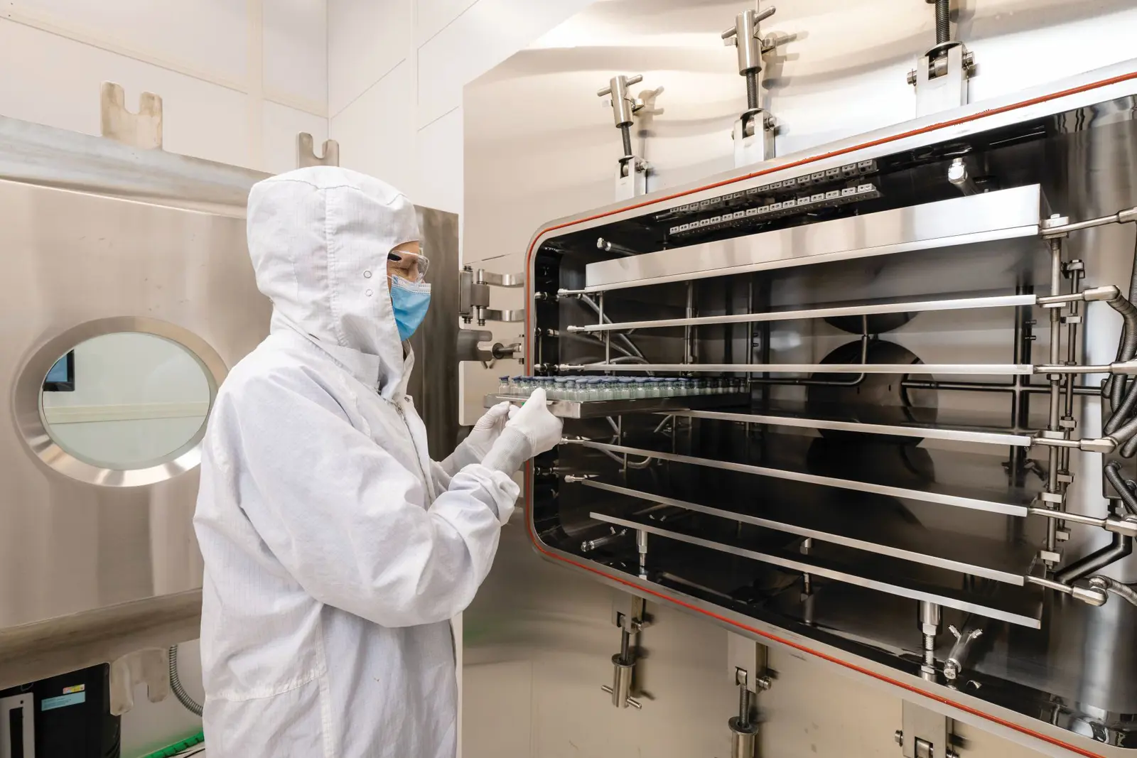 Lab manager Wendy Gavin works in the Lyophilization Lab