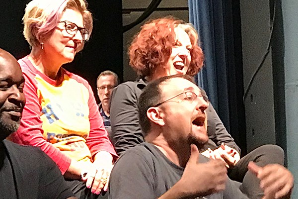 Manhattan Transfer singers chat with students about their craft.