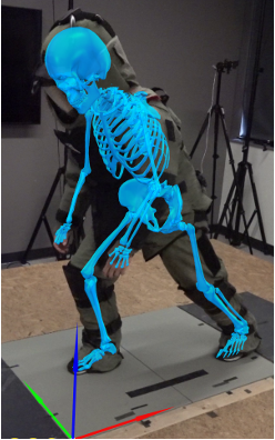 An example of tracking human movement while wearing EOD PPE.