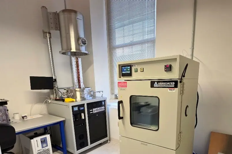 Material Outgas Testing Facility with machine with window on door