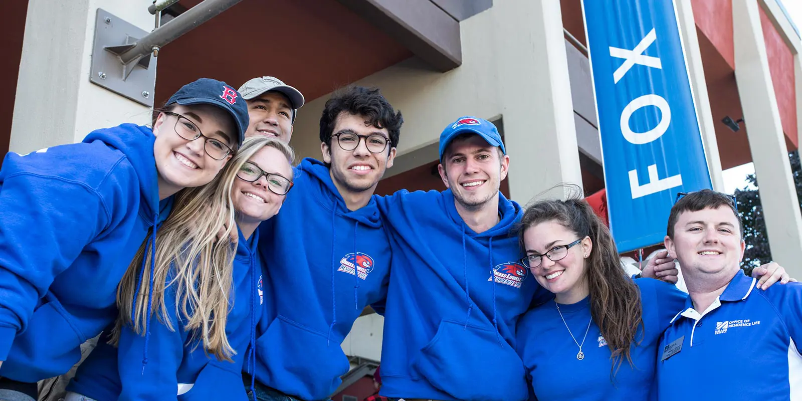 Group of students in front of Fox Hall