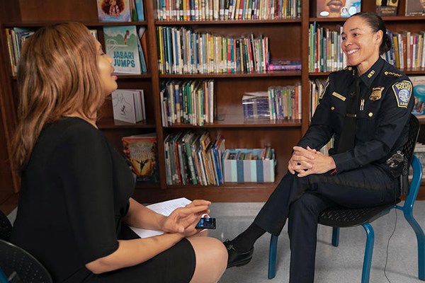 NBC Boston's Latoyia Edwards interviews Boston Police Superintendent Nora Baston
