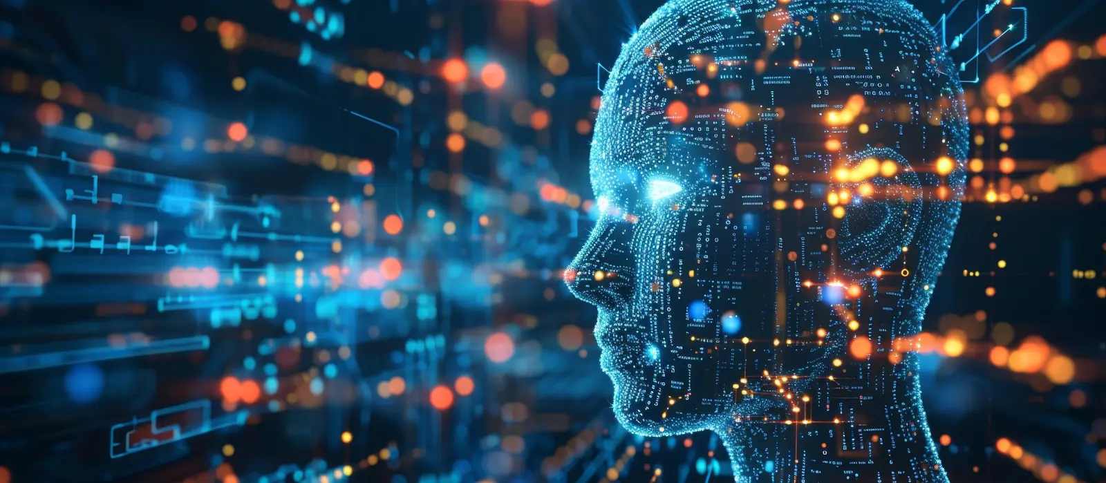 outline of head superimposed on computer background