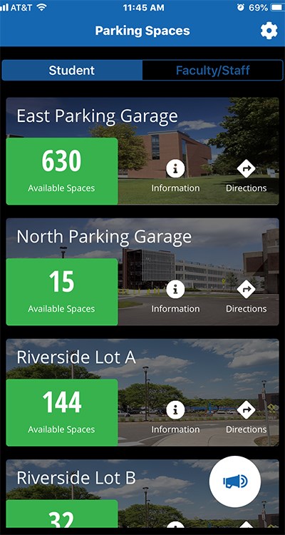 screenshot from Parking Spaces app