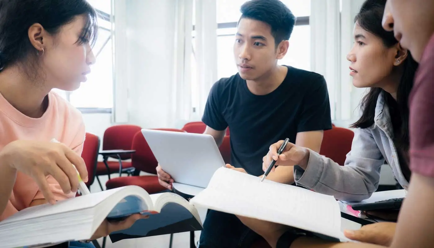 Students in a group discussion.
