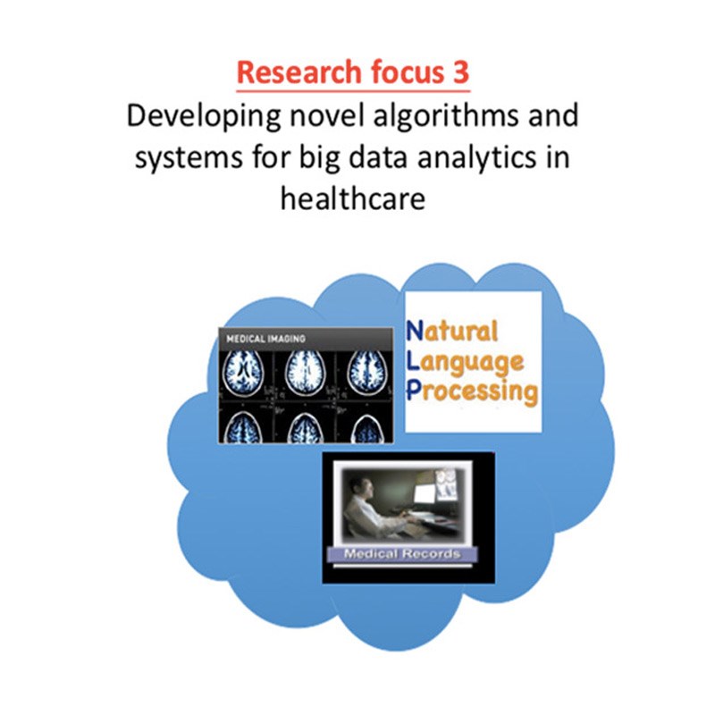  CDH has three major research foci: (1) Designing scalable pervasive healthcare monitoring, rehabilitation, and public health systems; (2) Building high performance networking and computing infrastructure for health data transmission and computation; and (3) Developing novel algorithms and systems for big data analytics in healthcare.