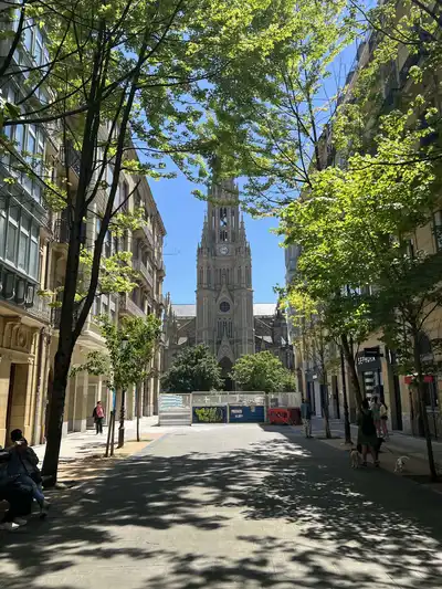 A picturesque street scene from San Sebastian, Spain. 