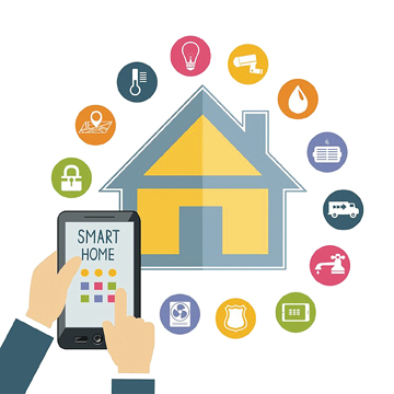 Illustration of a "smart home"