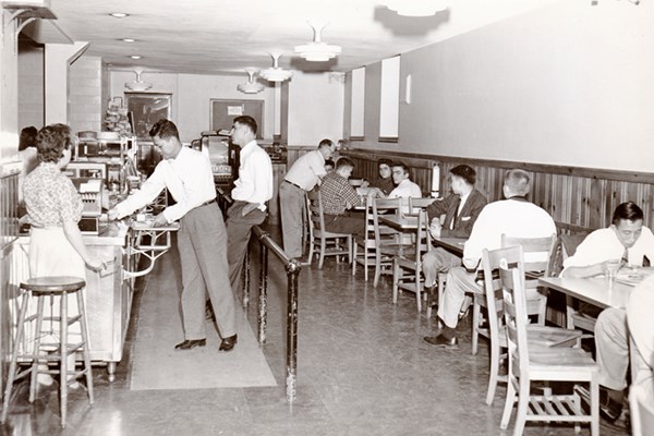 The Smith Hall dining hall in the '50's
