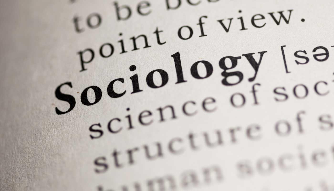 The word sociology followed by its definition