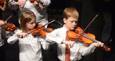 Young musicians perform at the String Project Winter Holiday Concert.
