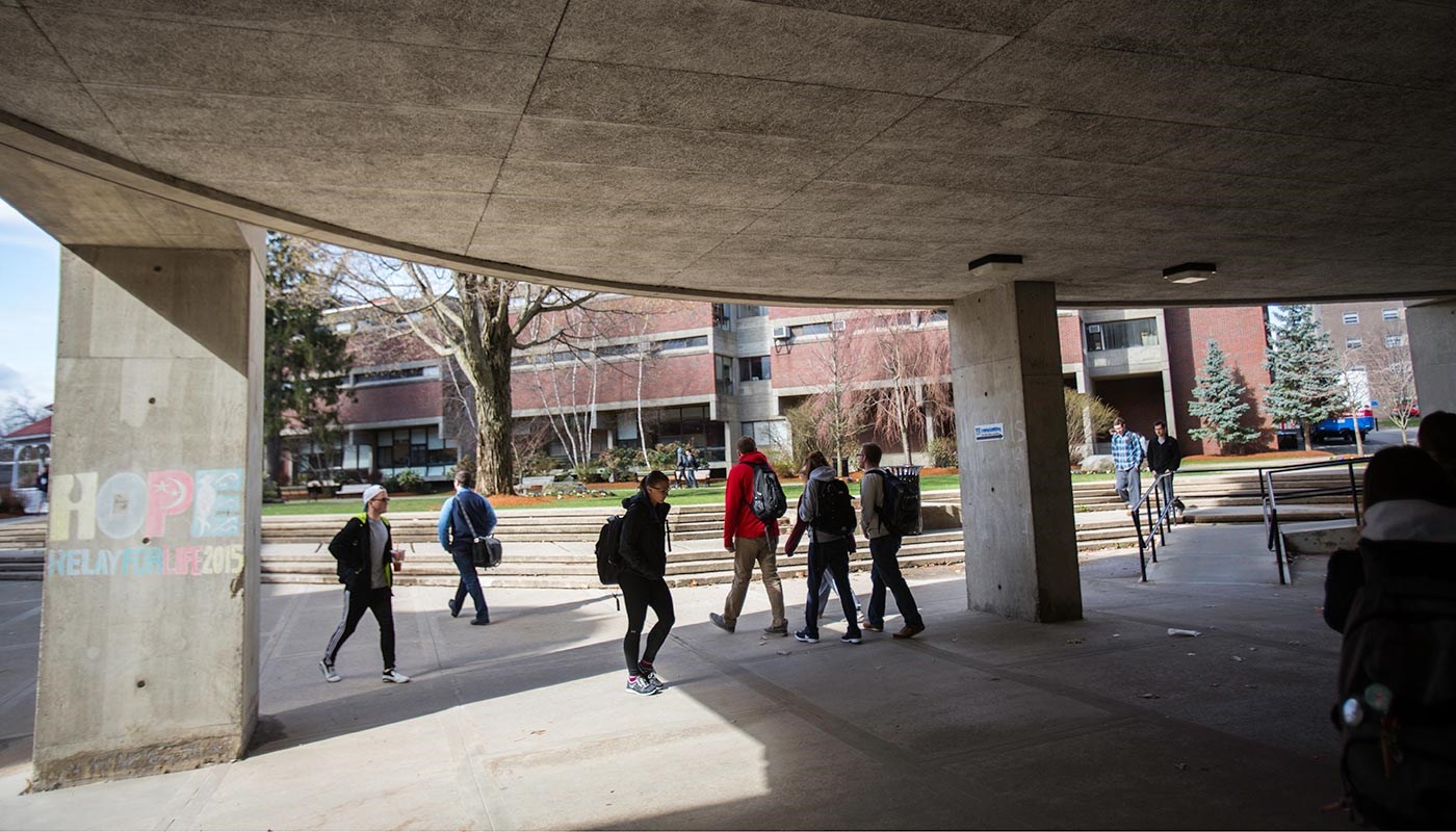 Students walking on south campus