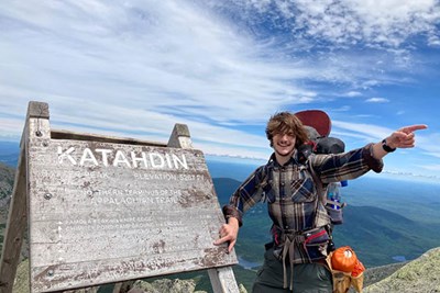 Liam Henderson atop Mount Katahdin in Maine