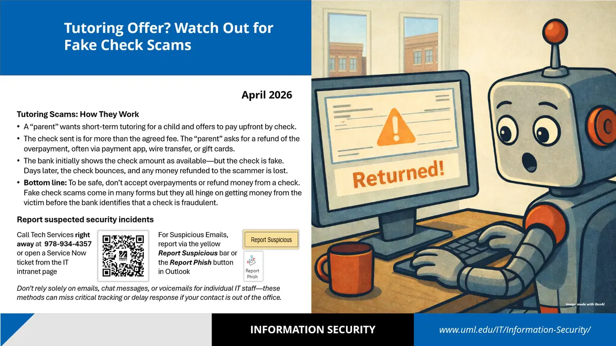 Slide with information on how to avoid scams that involve fake tutoring help.