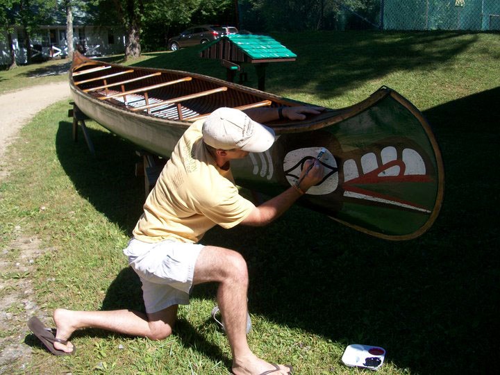 Michael-Roundy-War-Canoe-Painting