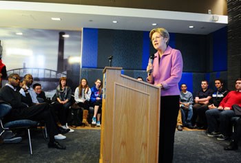 U.S. Sen. Elizabeth Warren in Fox Hall