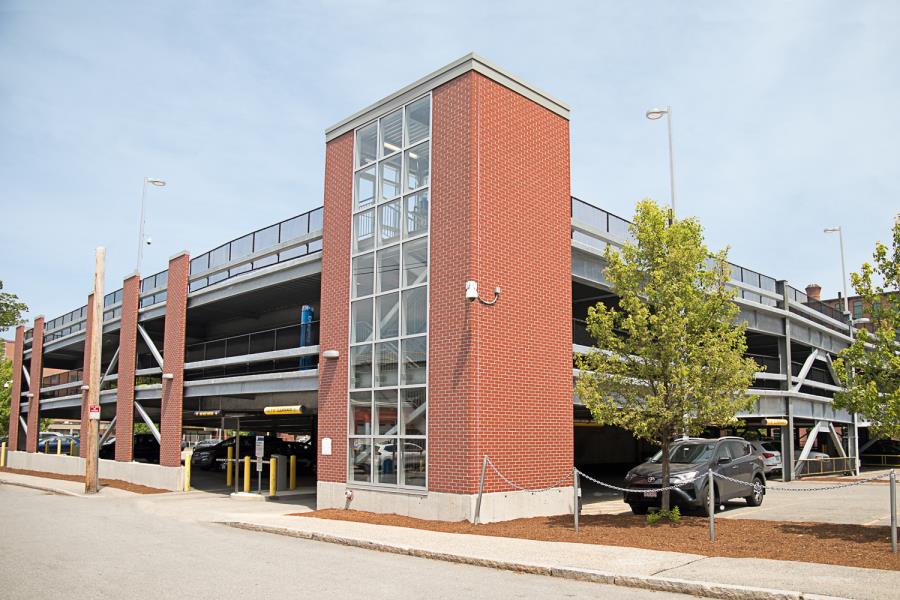 Two-story open air parking garage